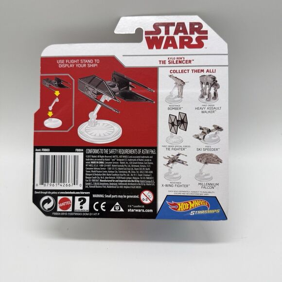 Star Wars Hot Wheels The Last Jedi 2017 Kylo Ren's Tie Silencer Starships Toy - Picture 4 of 5